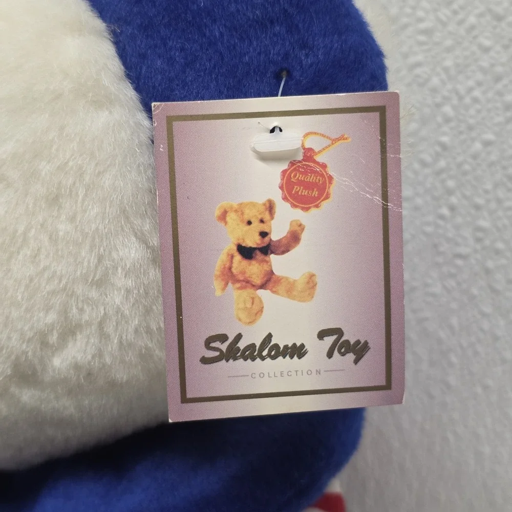 Vintage Shalom Patriotic Bear Pajamas Plush & Bunny Slippers Red White & Blue